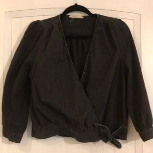 Madewell denim wrap top